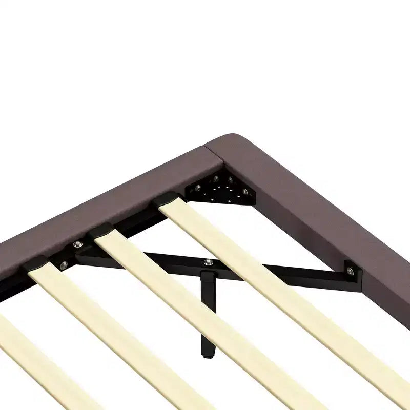 Whisen Full Size Floating Platform Bed with LED Lights, PU Leather, Sturdy Build & Modern Appeal