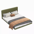 Whisen Full Size Floating Platform Bed with LED Lights, PU Leather, Sturdy Build & Modern Appeal