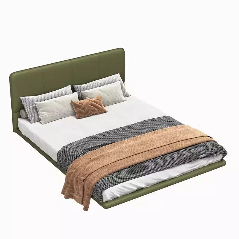 Whisen Full Size Floating Platform Bed with LED Lights, PU Leather, Sturdy Build & Modern Appeal