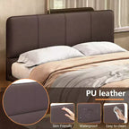 Whisen Full Size Floating Platform Bed with LED Lights, PU Leather, Sturdy Build & Modern Appeal