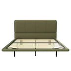 Whisen Full Size Floating Platform Bed with LED Lights, PU Leather, Sturdy Build & Modern Appeal