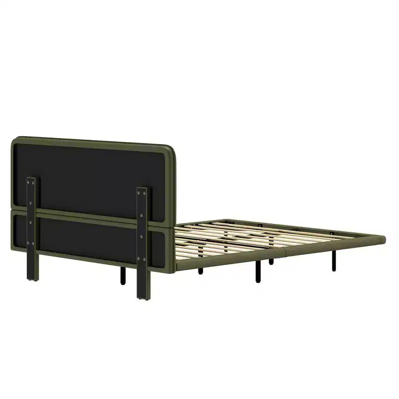 Whisen Full Size Floating Platform Bed with LED Lights, PU Leather, Sturdy Build & Modern Appeal