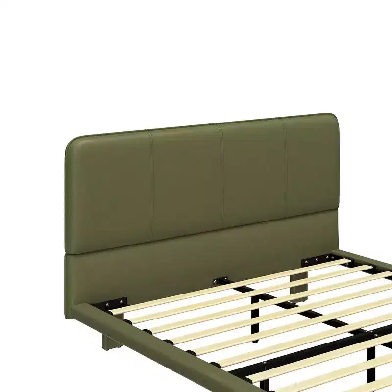 Whisen Full Size Floating Platform Bed with LED Lights, PU Leather, Sturdy Build & Modern Appeal