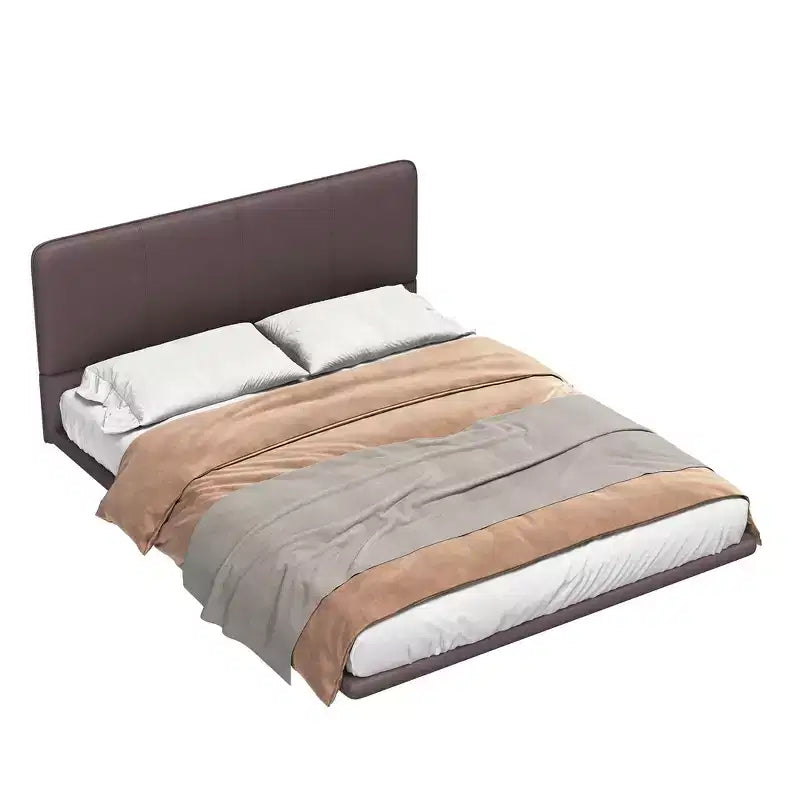 Whisen Full Size Floating Platform Bed with LED Lights, PU Leather, Sturdy Build & Modern Appeal