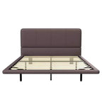 Whisen Full Size Floating Platform Bed with LED Lights, PU Leather, Sturdy Build & Modern Appeal