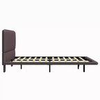 Whisen Full Size Floating Platform Bed with LED Lights, PU Leather, Sturdy Build & Modern Appeal