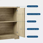 Fluted Buffet Sideboard Cabinet with Storage,2/4 Doors & Adjustable Shelf, Modern Wood Coffee Bar Console Table