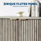 Fluted Buffet Sideboard Cabinet with Storage,2/4 Doors & Adjustable Shelf, Modern Wood Coffee Bar Console Table
