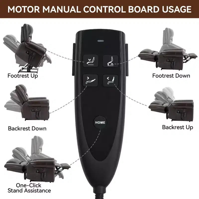 CLIHOME Power Lift Recliner Chair Heat Massage Dual Motor Infinite Position, Genuine Leather, Heavy Duty Motion Mechanism with USB Ports