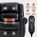 CLIHOME Power Lift Recliner Chair Heat Massage Dual Motor Infinite Position, Genuine Leather, Heavy Duty Motion Mechanism with USB Ports