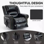 CLIHOME Power Lift Recliner Chair Heat Massage Dual Motor Infinite Position, Genuine Leather, Heavy Duty Motion Mechanism with USB Ports