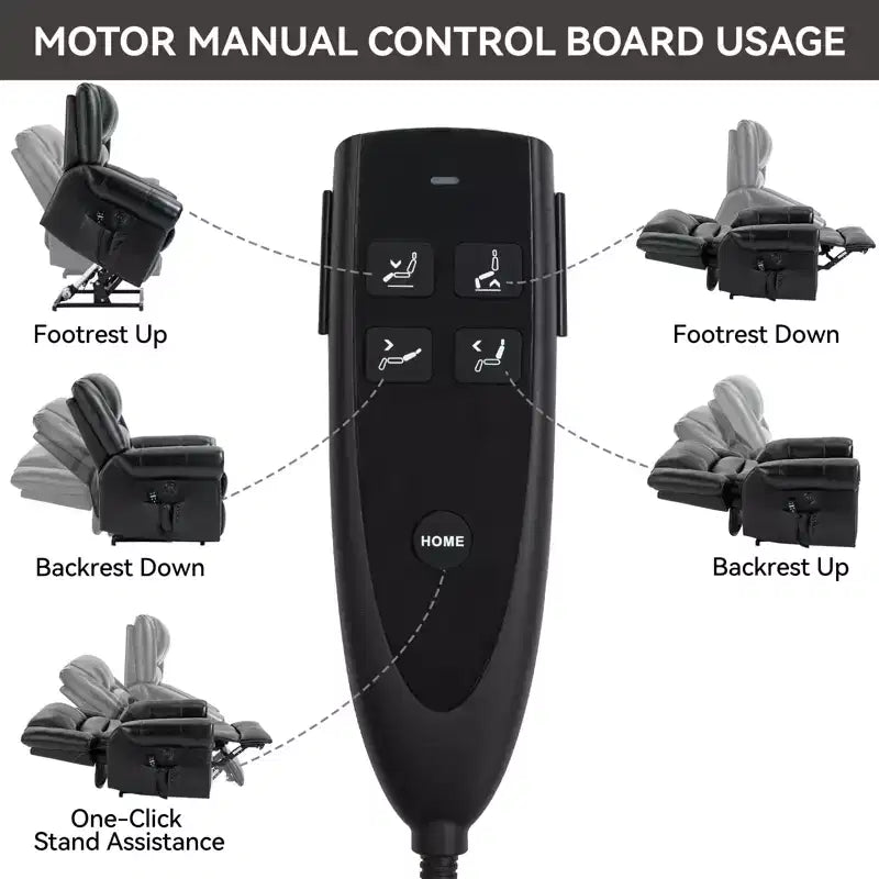 CLIHOME Power Lift Recliner Chair Heat Massage Dual Motor Infinite Position, Genuine Leather, Heavy Duty Motion Mechanism with USB Ports