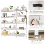 GustoWave 65.8in L Shaped Storage Display Shelf, 5 Tier Convertible Corner Book ShelfStorage Display ShelfBlack/White