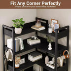 GustoWave 65.8in L Shaped Storage Display Shelf, 5 Tier Convertible Corner Book ShelfStorage Display ShelfBlack/White