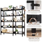 GustoWave 65.8in L Shaped Storage Display Shelf, 5 Tier Convertible Corner Book ShelfStorage Display ShelfBlack/White