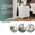 Famapy Large - Capacity 3 - Drawer Nightstand Vintage Wood Bedside Table Side Cabinet