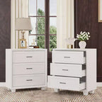 Famapy Large - Capacity 3 - Drawer Nightstand Vintage Wood Bedside Table Side Cabinet