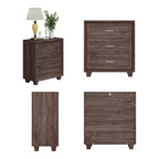 Famapy Large - Capacity 3 - Drawer Nightstand Vintage Wood Bedside Table Side Cabinet