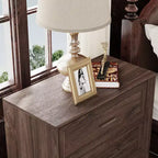 Famapy Large - Capacity 3 - Drawer Nightstand Vintage Wood Bedside Table Side Cabinet