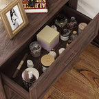 Famapy Large - Capacity 3 - Drawer Nightstand Vintage Wood Bedside Table Side Cabinet
