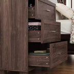 Famapy Large - Capacity 3 - Drawer Nightstand Vintage Wood Bedside Table Side Cabinet
