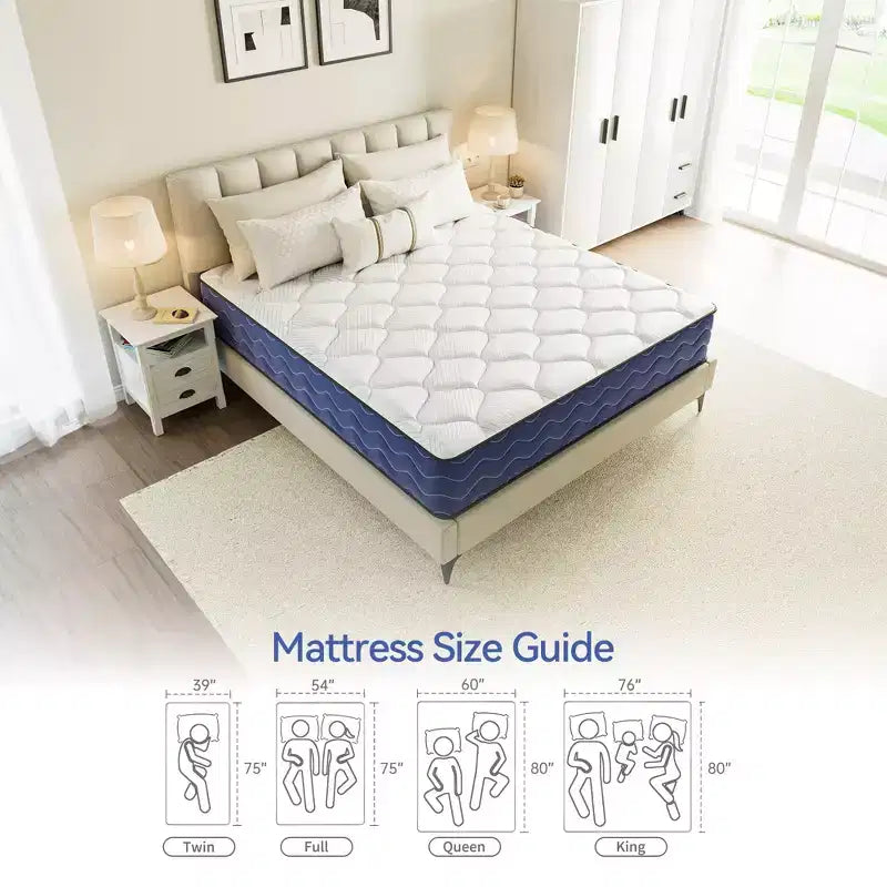 Swedrea Hybrid Mattress Medium Cooling Memory Foam Bed-in-a-Box Black