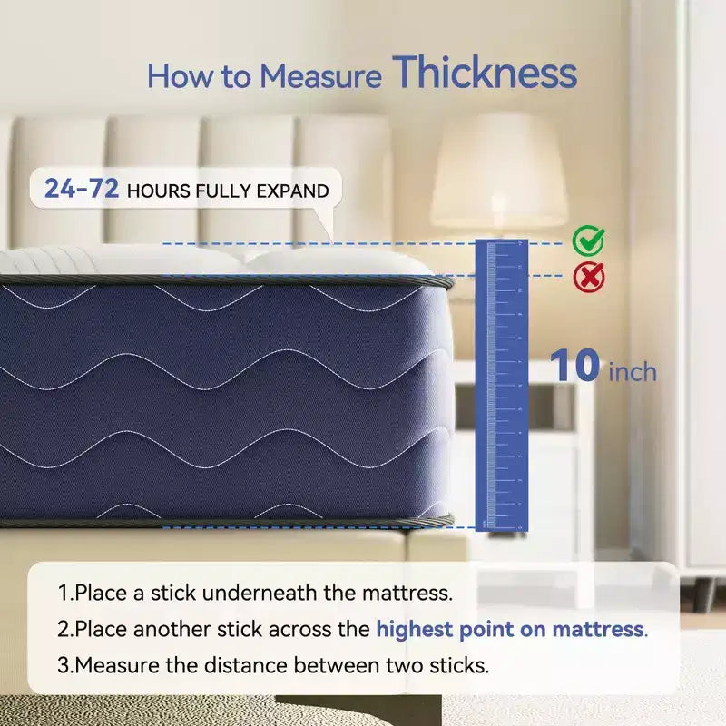 Swedrea Hybrid Mattress Medium Cooling Memory Foam Bed-in-a-Box Black