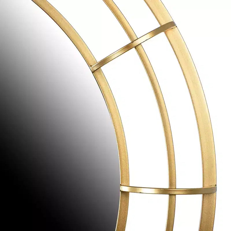 Storied Home Round Wire Framed Wall Mirror, Gold