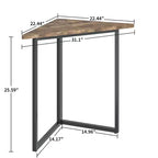 VECELO Corner Shelf, Triangle Shelves End/Side Table with Metal Frame for Living Room, Small Space, Brown/Gray