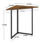 VECELO Corner Shelf, Triangle Shelves End/Side Table with Metal Frame for Living Room, Small Space, Brown/Gray