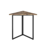 VECELO Corner Shelf, Triangle Shelves End/Side Table with Metal Frame for Living Room, Small Space, Brown/Gray