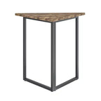 VECELO Corner Shelf, Triangle Shelves End/Side Table with Metal Frame for Living Room, Small Space, Brown/Gray