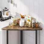 VECELO Corner Shelf, Triangle Shelves End/Side Table with Metal Frame for Living Room, Small Space, Brown/Gray