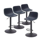 MAYEERTY Blue Swivel Bar Height Stools Set of 2, Adjustable with Backrest and Footrest for Kitchen Island