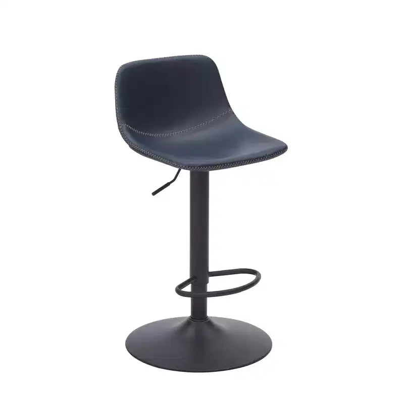 MAYEERTY Blue Swivel Bar Height Stools Set of 2, Adjustable with Backrest and Footrest for Kitchen Island