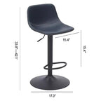 MAYEERTY Blue Swivel Bar Height Stools Set of 2, Adjustable with Backrest and Footrest for Kitchen Island