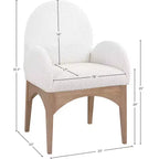 Meridian Furniture, Sedia da pranzo Waldorf in tessuto Bouclé