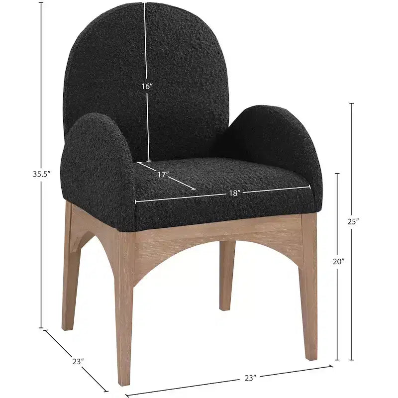 Meridian Furniture, Sedia da pranzo Waldorf in tessuto Bouclé
