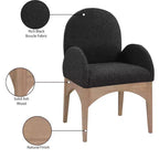 Meridian Furniture, Sedia da pranzo Waldorf in tessuto Bouclé