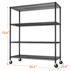 Heavy Duty Storage Metal Adjustable Shelves Wire Shelving Unit With Wheels 2500LBS NSF