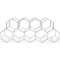 Nat & Jules Honeycomb Silver Tone Iron Metal Tabletop Wine Rack - Holds 9 Bottles