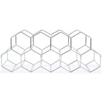 Nat & Jules Honeycomb Silver Tone Iron Metal Tabletop Wine Rack - Holds 9 Bottles
