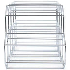 Nat & Jules Honeycomb Silver Tone Iron Metal Tabletop Wine Rack - Holds 9 Bottles