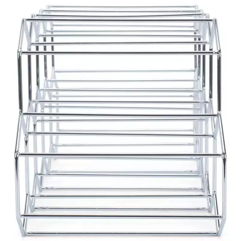 Nat & Jules Honeycomb Silver Tone Iron Metal Tabletop Wine Rack - Holds 9 Bottles