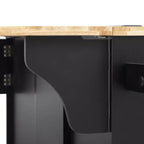 Whisen 59.3 Kitchen Island, 2 Pull-Out Organizers, Drop Leaf, Trash Storage & Spice Racks