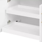 Whisen 59.3 Kitchen Island, 2 Pull-Out Organizers, Drop Leaf, Trash Storage & Spice Racks