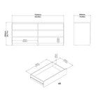 Tvilum,Scottsdale 6 Drawer Double Dresser, Black Wood Grain