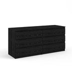 Tvilum,Scottsdale 6 Drawer Double Dresser, Black Wood Grain