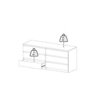 Tvilum,Scottsdale 6 Drawer Double Dresser, Black Wood Grain