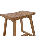 Sunnydaze 19 Solid Teak Wood Shower Bench with Ergonomic Curved Design